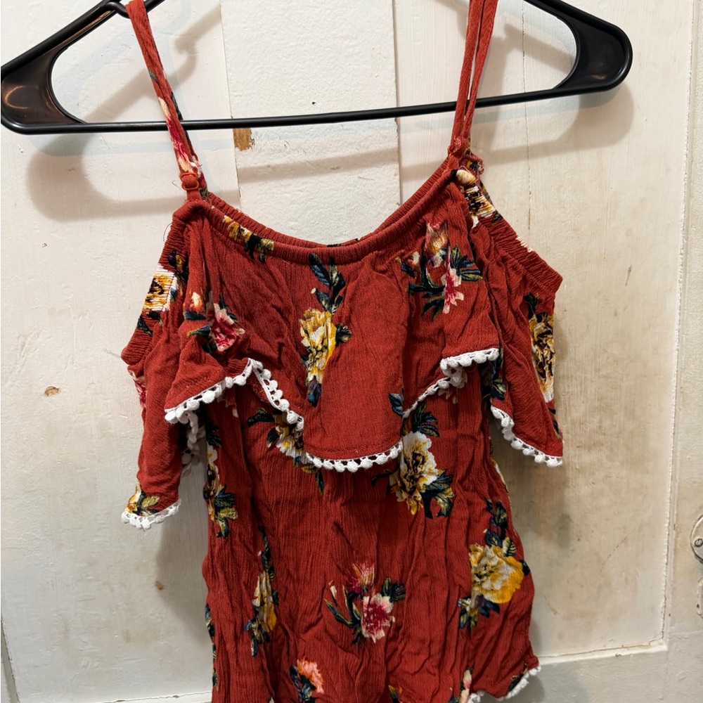 Wishful Park Rust Floral Top